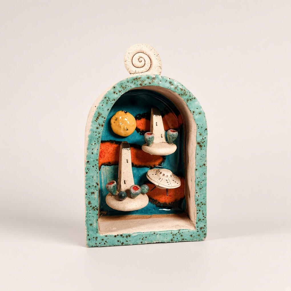 Ceramic UFO Diorama